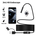 3-in-1 Type C / Micro USB / USB Endoscope Camera – 3.5M HD Inspection Tool