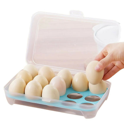15-Grid Egg Storage Box, BPA-Free Plastic, Kitchen Organizer