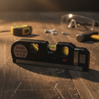 JINYUDA Multipurpose Laser Level, 3-Vial Spirit Level with Built-In Ruler