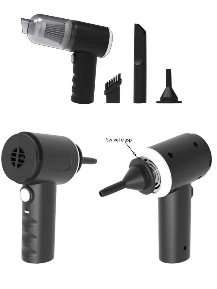 Handheld, Powerful Suction for Car, Home, Office & Everyday Quick Cleaning