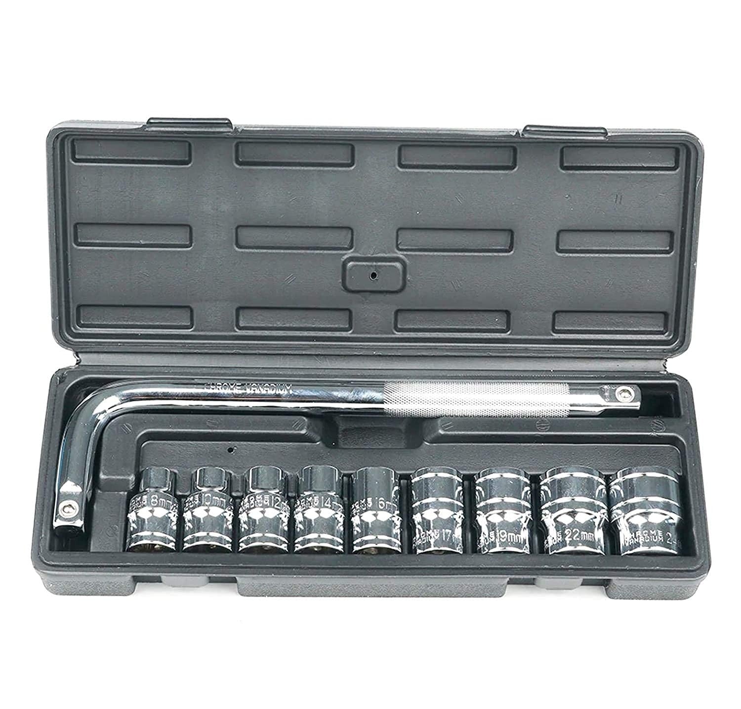 Professional 9Pc Heavy Duty Socket Wrench Set, 1/2″ Drive Metric Kit