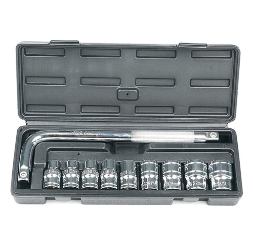 Professional 9Pc Heavy Duty Socket Wrench Set, 1/2″ Drive Metric Kit