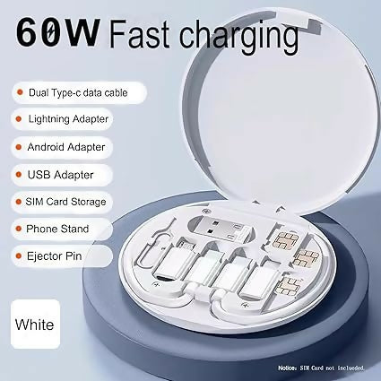 Multifunctional Data Cable Set 60W Fast Charging Cable for Android & Iphone (Random color)
