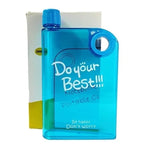 Blue/Black Ultra Slim Notebook Style Water Bottle 380ml | Portable Memo Bottle for Travel, School & Office