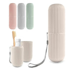 Portable Toothbrush & Toothpaste Holder Case | Travel Storage Box with Cup Function