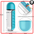 2 in 1 Daily Pill Box Organizer with Water Bottle 600ml