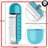 2 in 1 Daily Pill Box Organizer with Water Bottle 600ml