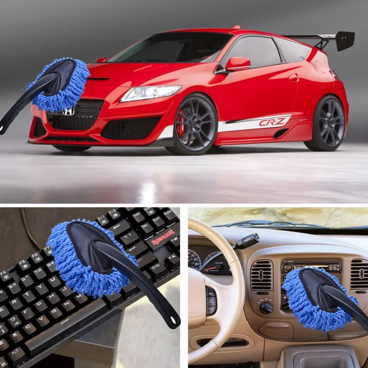 Car Cleaning Waxing Brush Telescopic Handle Soft Microfiber Brush