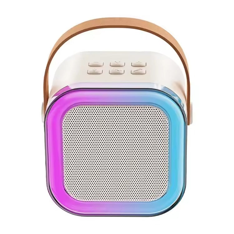 K12 Portable Bluetooth Speaker with Wireless Mic, RGB LED Lights, High Bass Rechargeable
