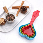 Heart Shaped Multicolor Measuring Cups Set