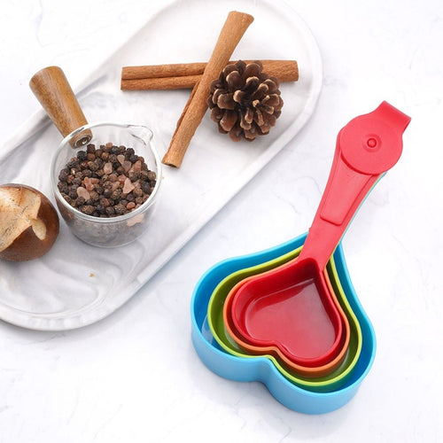 Heart Shaped Multicolor Measuring Cups Set