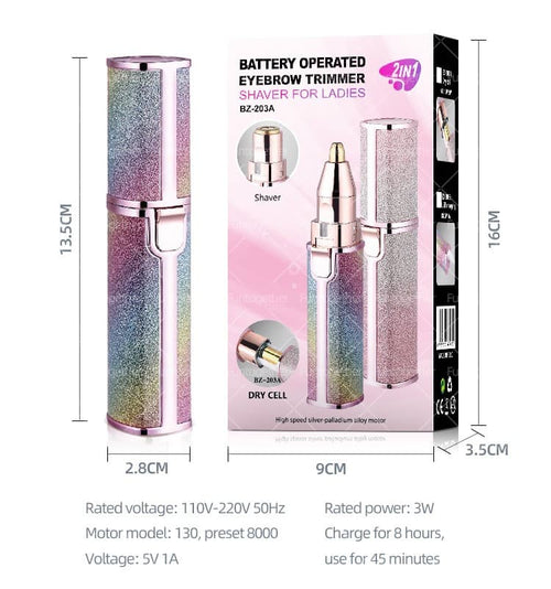 2-in-1 Electric Eyebrow Trimmer & Facial Hair Remover