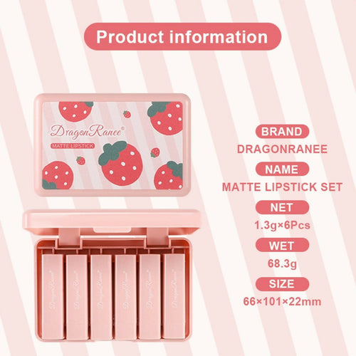 6 Pcs Dragon Ranee Matte Lipstick Set, Pack of 6