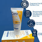 CeraVe Hydrating Mineral Sunscreen SPF 50 | Broad Spectrum UV Protection with Hyaluronic Acid & Ceramides