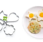 Pack Of 4 New Mould Style Fried Egg Pancake Shaper | Egg Shaper Kitchen Tools Star, Heart, Round, Flower Shaped Stainless Steel