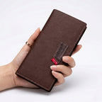 black long wallet with transparent ID window