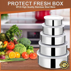 Stainless Steel Bowl,  Food-Grade, Rust-Resistant Mixing and Serving, Set of 5
