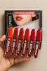 Romantic Empire Matte Lipgloss Set of 6 – High Pigment, Long-Lasting Liquid Lip Gloss | Shades of Red Collection