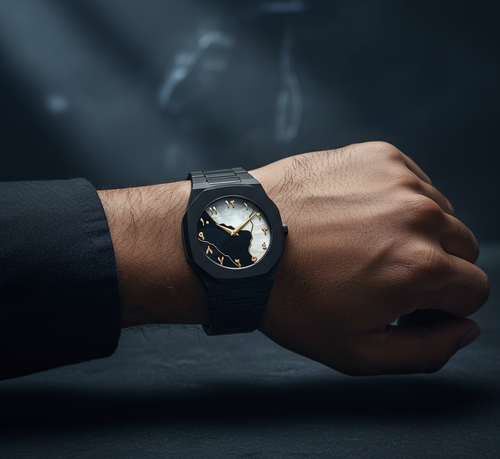 Black Aura Watch Elegant Modern Design for Men