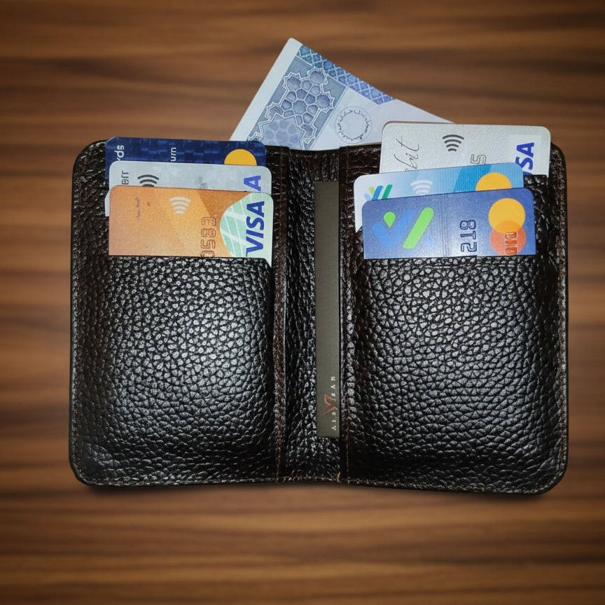 Slim Cow Leather Wallet Minimalist Bifold Card & Cash Holder for Unisex