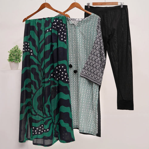 Green Geometric Print