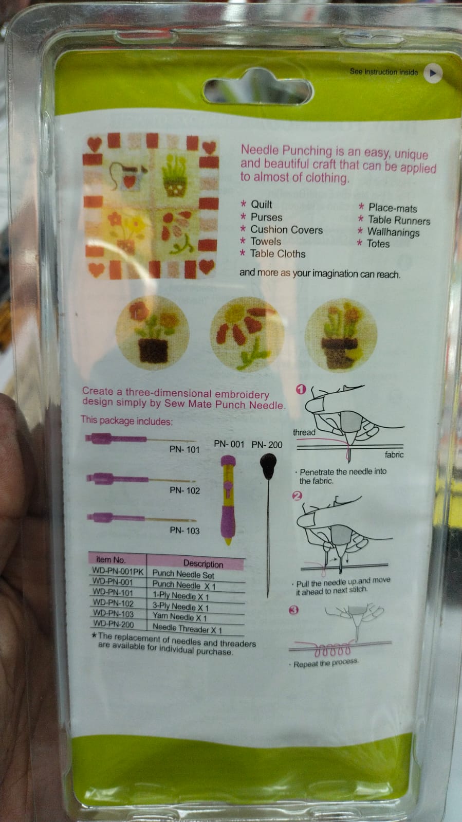 Needle, Hand Embroidery Punch Tool Set for Craft Sewing