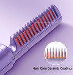 Hair Straightener, Mini Hair Brush Ceramic Coated Portable Styling Comb