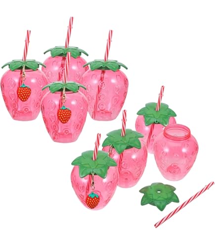 500ml Cartoon Kawaii Straw Water Bottle – Cute Portable Cold Drink Cup