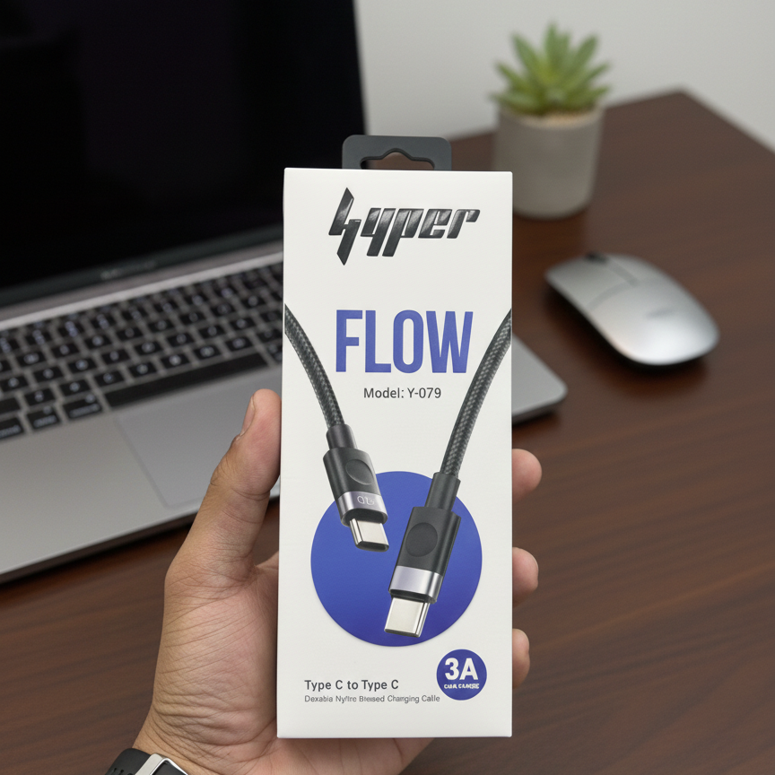 Hyper FLOW Type-C to Type-C Cable 3A Rapid Charge (Y-079)