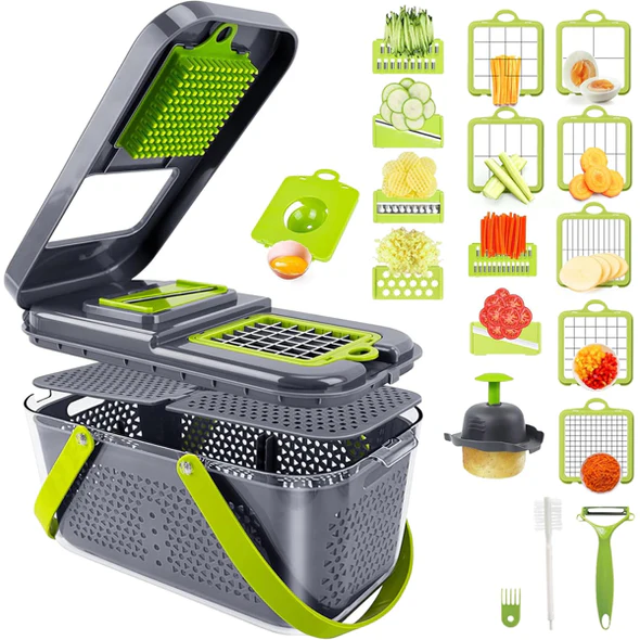 Kitchen Multifunctional Vegetable Cutter 22 Pcs Set