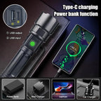RL-2210 Rechargeable LED Emergency Flashlight, Multifunction Torch with Side Work Light