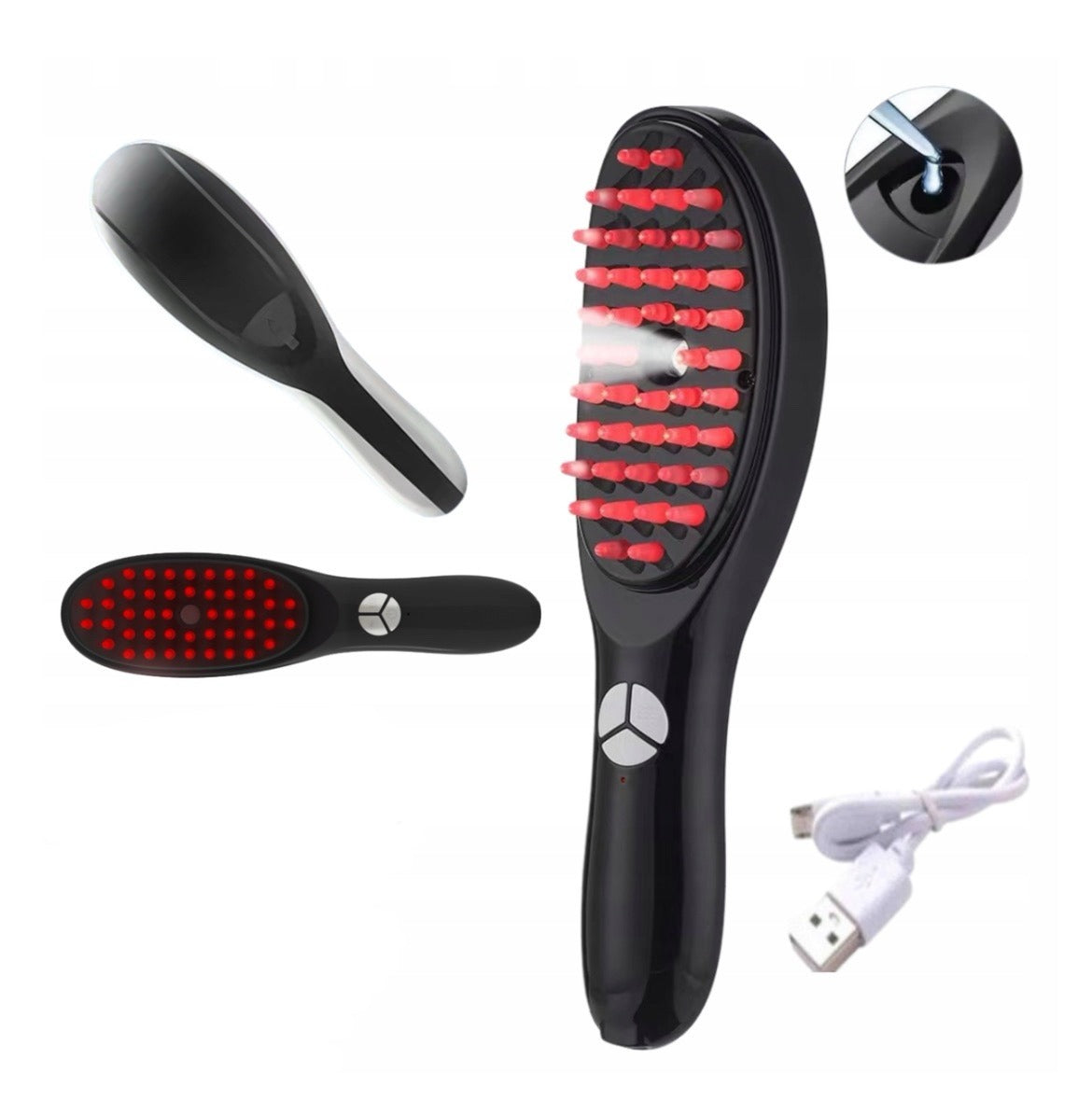 Electric Massage Comb with Light Therapy & Spray Function