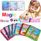 Magic Water Drawing Book, Reusable Coloring Book with Water Pen, Perfect for Kids