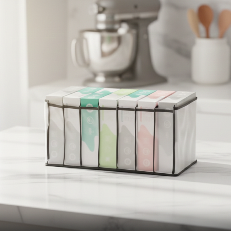 Grid Non-Woven Clothes Organizer Foldable Wardrobe Storage Box