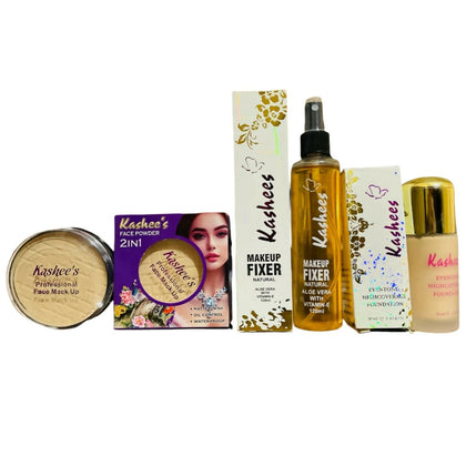 3 in 1 Kashee's Deal, Full Coverage Foundation & Compact Powder Combo, for Women