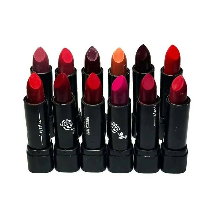 12 Pcs High pigmented matte Lip- stick set_long smooth texture lip color collection for Bold And beautiful Looks