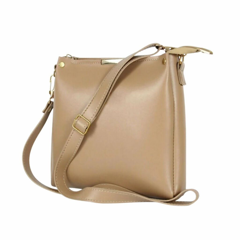 Handbag, Off-White , Plain Rexine Minimalist Style, for Girls