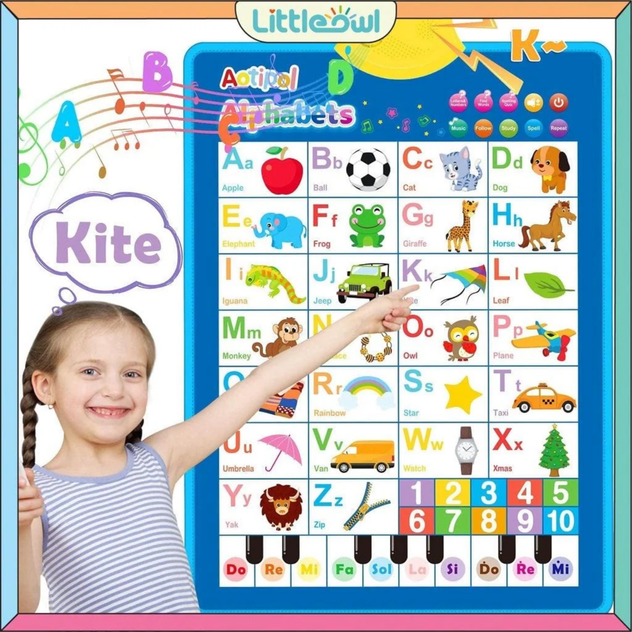 Alphabet Wall Chart, Interactive Electronic English, for Early Learning