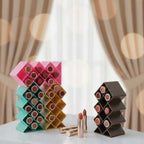 Plastic 10 Grid Lipstick Organizer with Storage Box – Makeup Holder for Lipsticks & Cosmetics – With Box (Random Color)
