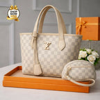 Women’s LV Print Handbag Set With Small Bag Stylish Leatherette Design
