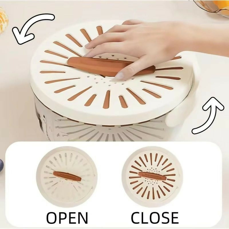 Multi-Functional Vegetable & Fruit Cleaning Basket | Folding Drainage & Storage Box | Fresh-Keeping Kitchen Filter Container