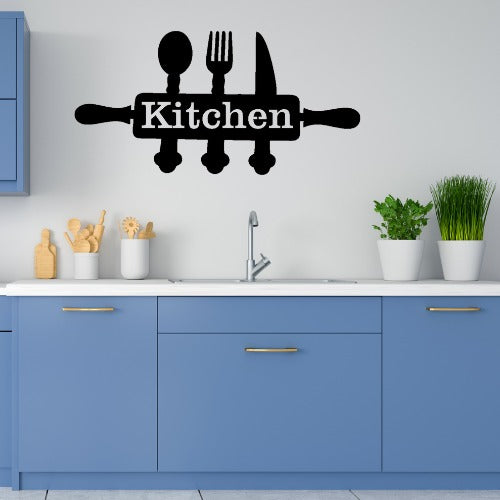 Stylish Kitchen Wall Decor Sign, Modern Utensil Design Wall Art for Dining & Cooking Space