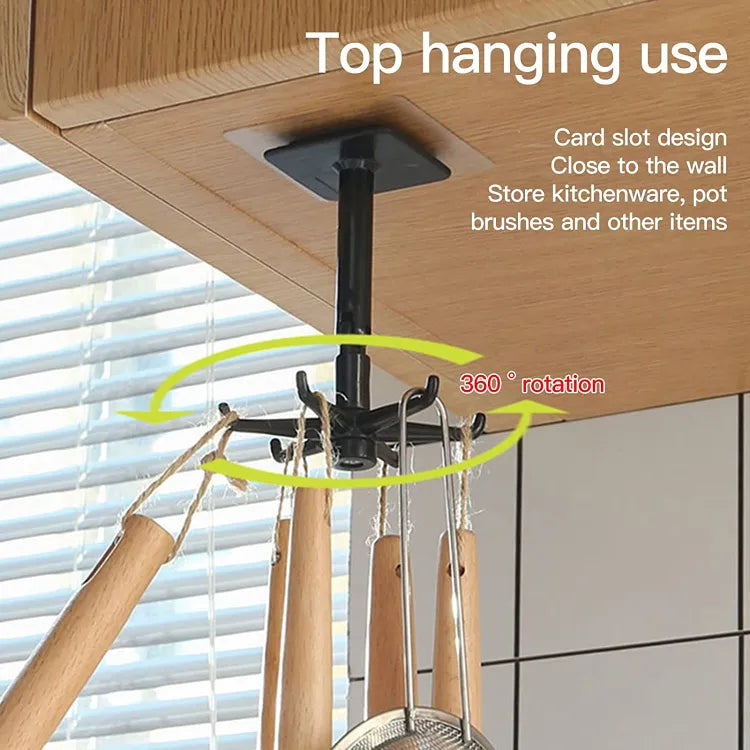 Rotating Storage Hook 360 Degree Wall Adhesive Hook Organizer