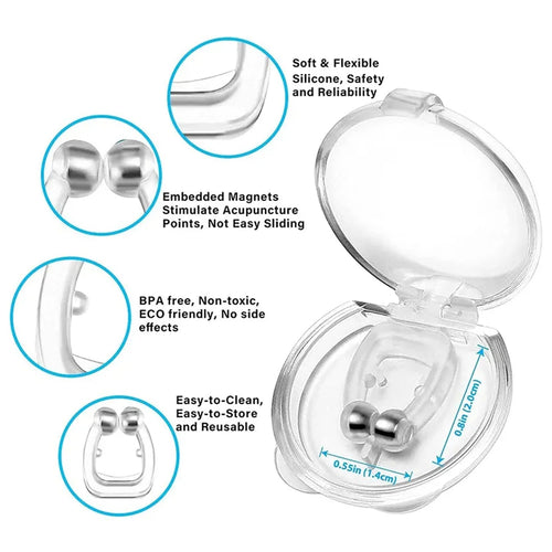 Silicone Magnet Nose Clip – Anti-Snore Sleep Support (Pack of 4)