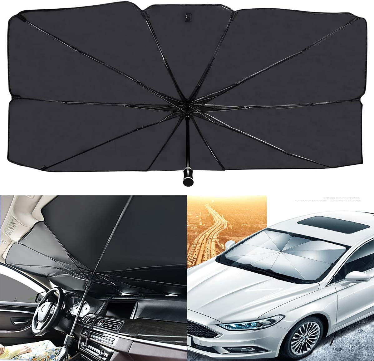 Car Front Windshield Sunshade Umbrella with Heat Insulation Design