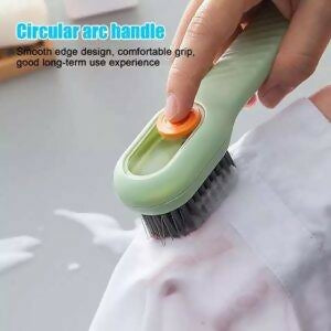 Multifunctional Shoe Brush with Liquid Box, Household Soft Fur Liquid Cleaning Shoe Brush, Long Handle Shoe Brush Press Type Automatic Liquid Shoe Brush