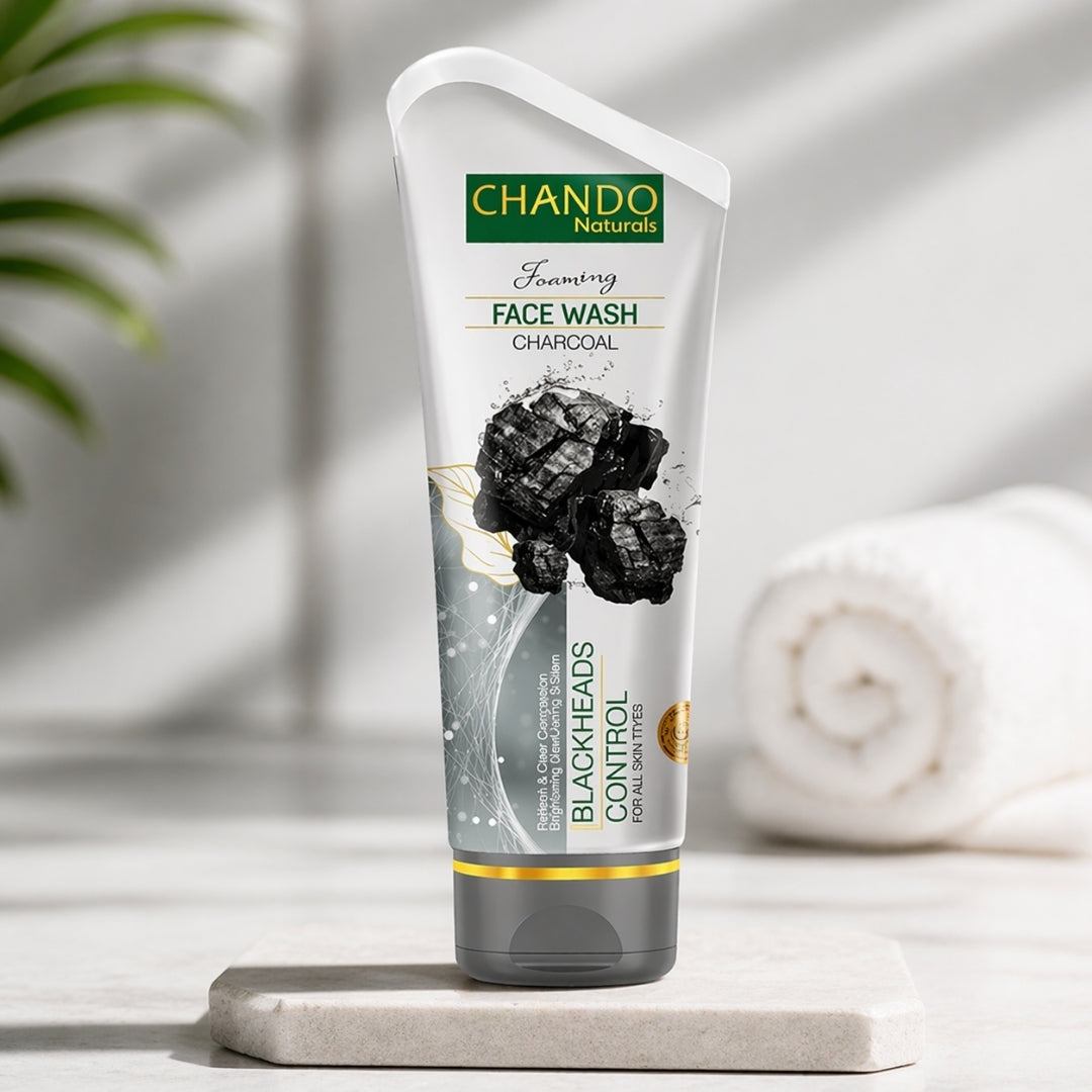 Charcoal foaming cleanser helps remove everyday dirt and excess oil.