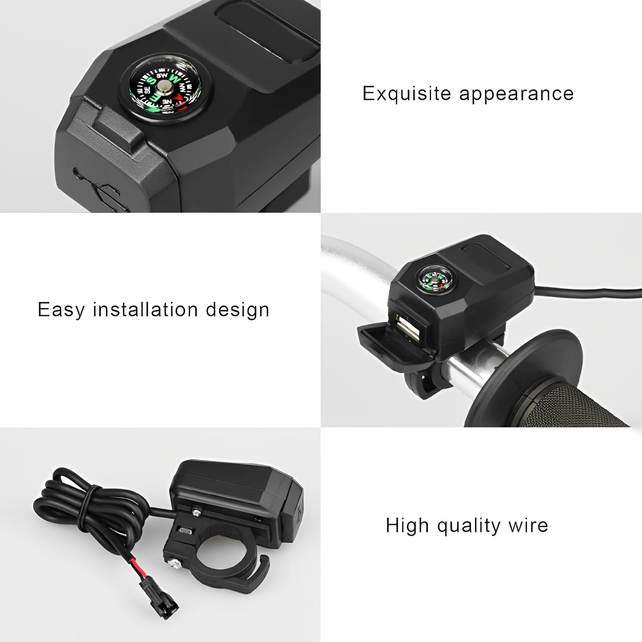 Motorcycle USB Charger, Fast Charging, Waterproof, Universal