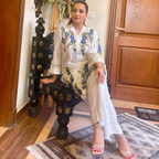 Embroidered Cotton Net Tunic