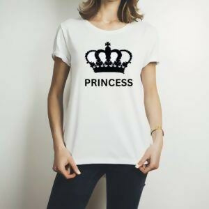 Combo Of King, Queen, Prince & Princes Style White T-Shirt with Cute Design – Best Quality T-Shirts For Girls | T-Shirt For Women – T-Shirt For Boy | T-Shirt For Men – Large